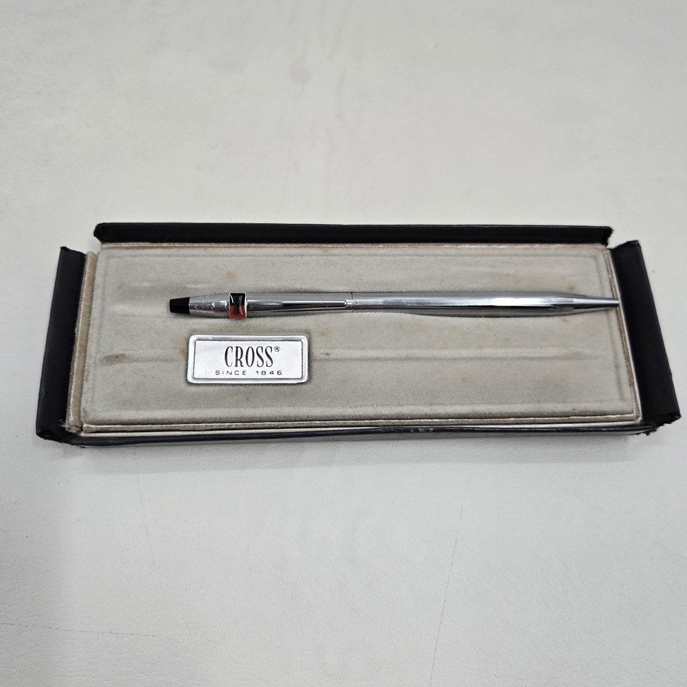 Cross Chrome Champion 3502 Black Ink Ballpoint Pen Vintage